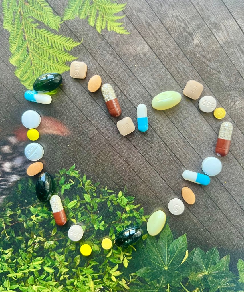 Chronic illness medication in a heart shape